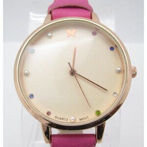 Women Butterfly Quartz WR Analog 40mm Dial Causal Round Watch (G324)